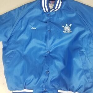 V.F.W. Ladies Auxiliary Jacket ASW Blue Snap-Front Size 2XL Sandusky Mi "Jan"